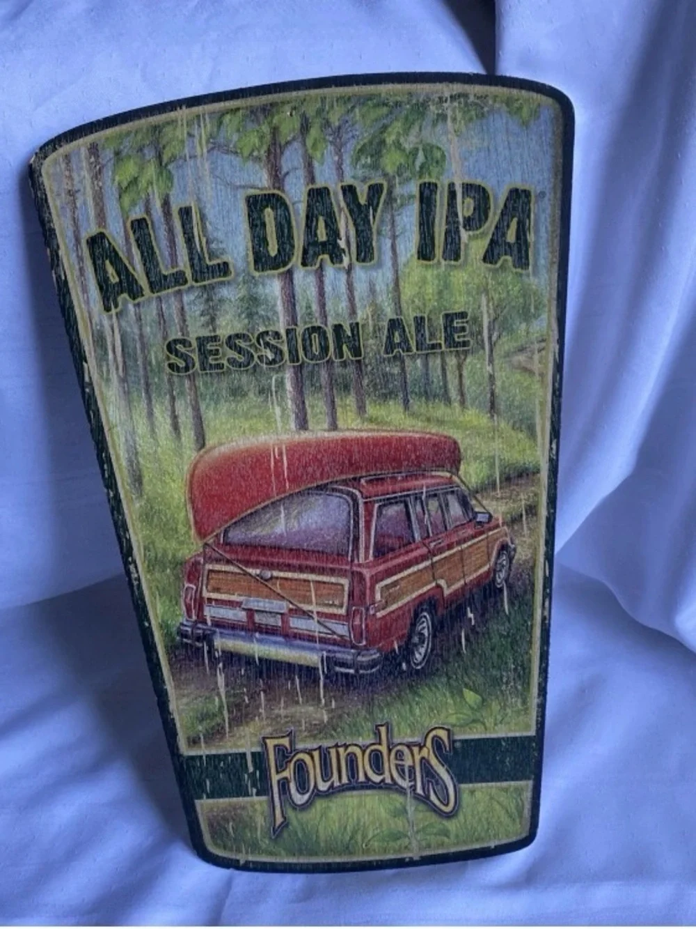 VINTAGE Founders Brewing Co. All Day IPA Session Ale Wood Sign
